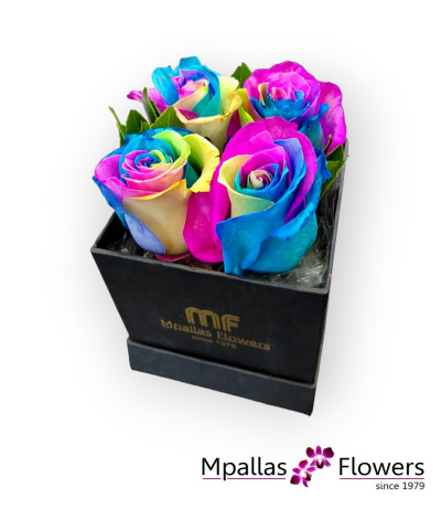 Rainbow Roses in a Box